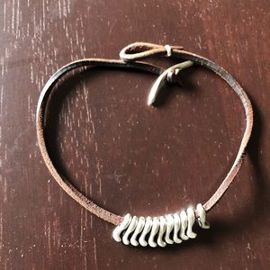 Jill Platner leather choker necklace